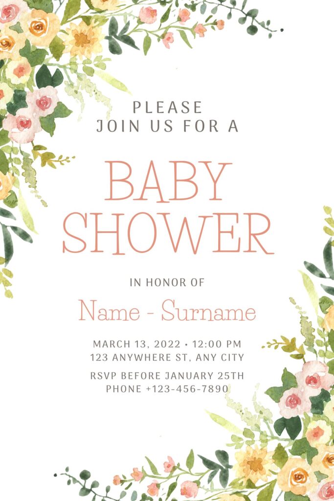 Baby shower Invitation Card Examples